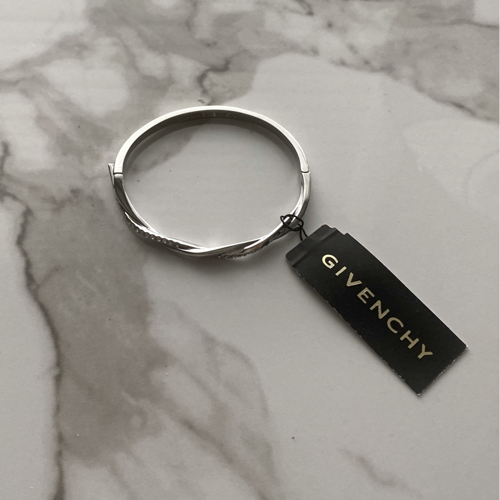 GIVENCHY SILVER AND CRYSTAL PAVÉ BRACELET
